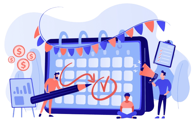 Animated image showing dates on the calender in a funny way.