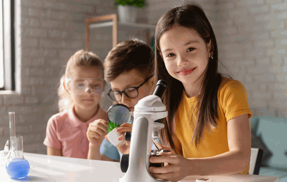 Picture of kids in lab.