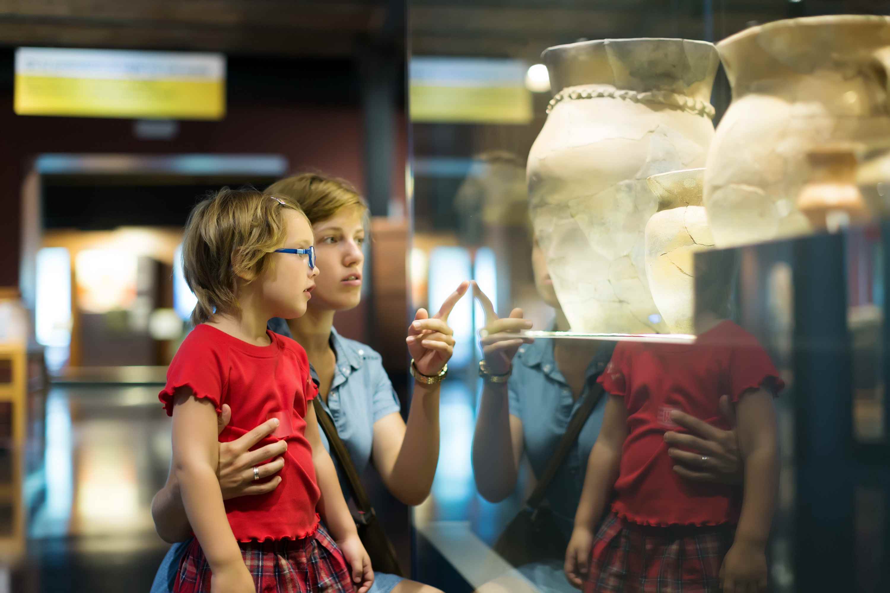 Mothers showing science to the kid.